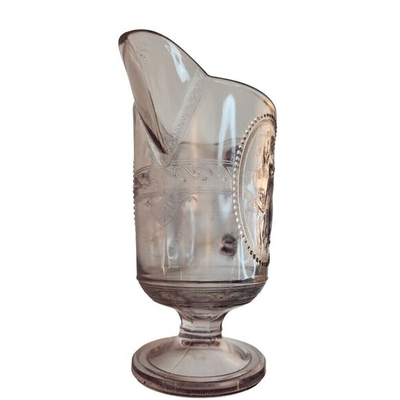 Antique Clear Glass Victorian Style Pitcher With Embossed Greek Mythology Design - Picture 13 of 16